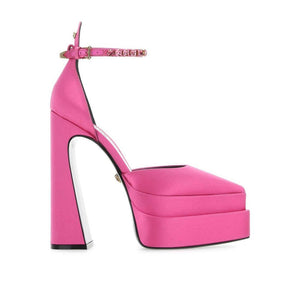Bunte Satin-Plateau-Pumps