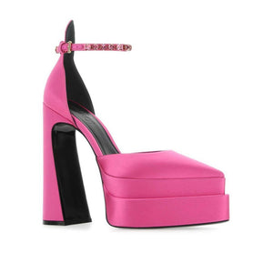 Bunte Satin-Plateau-Pumps