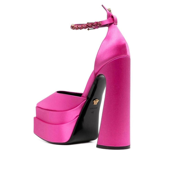 Bunte Satin-Plateau-Pumps