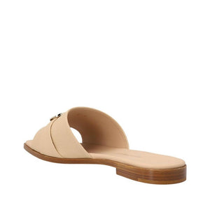 Beigefarbene Sandalen aus Kalbsleder