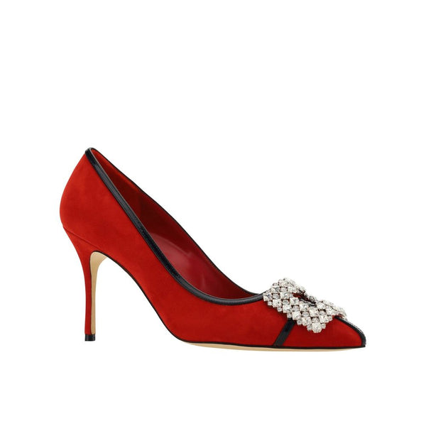 Rote Lederpumps mit hohem Absatz