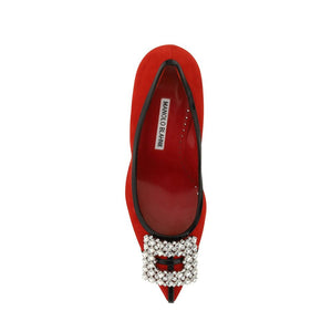 Rote Lederpumps mit hohem Absatz