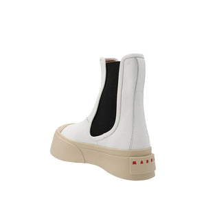 Weiße Chelsea-Stiefel aus Kalbsleder