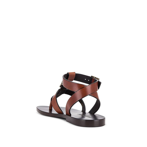 Braune Sandalen aus Kalbsleder mit Zehensteg