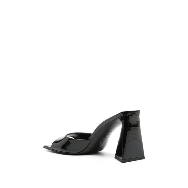 Schwarze Sandalen aus Kalbsleder mit Stiletto-Absatz