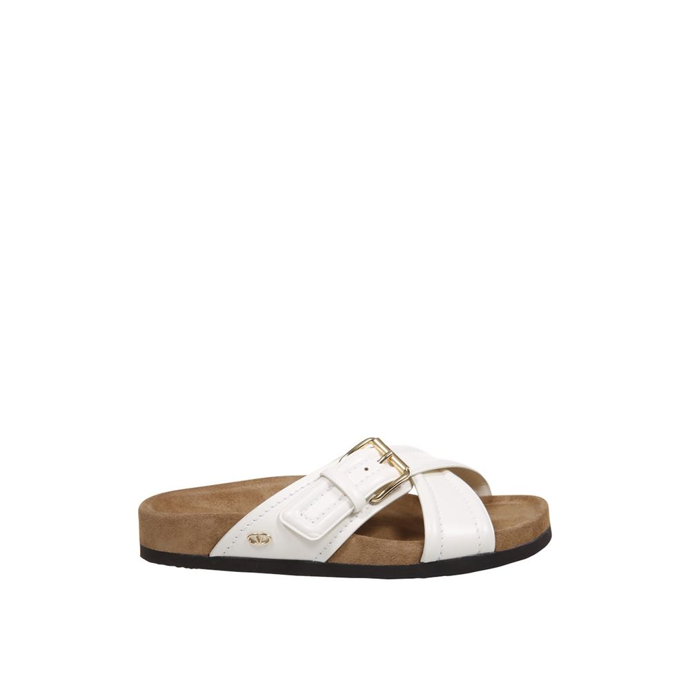 Weiße Sandalen aus Kalbsleder mit Riemen