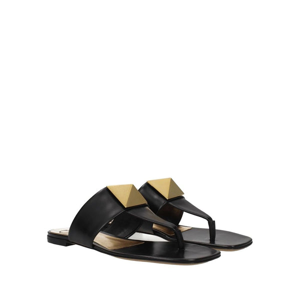 Schwarze Sandalen aus Kalbsleder mit Riemen