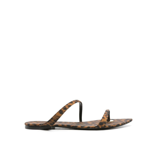Braune Stoff-Sandaletten