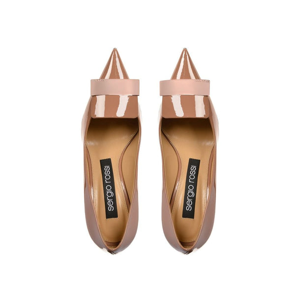 Beigefarbene High Heels aus Lammleder