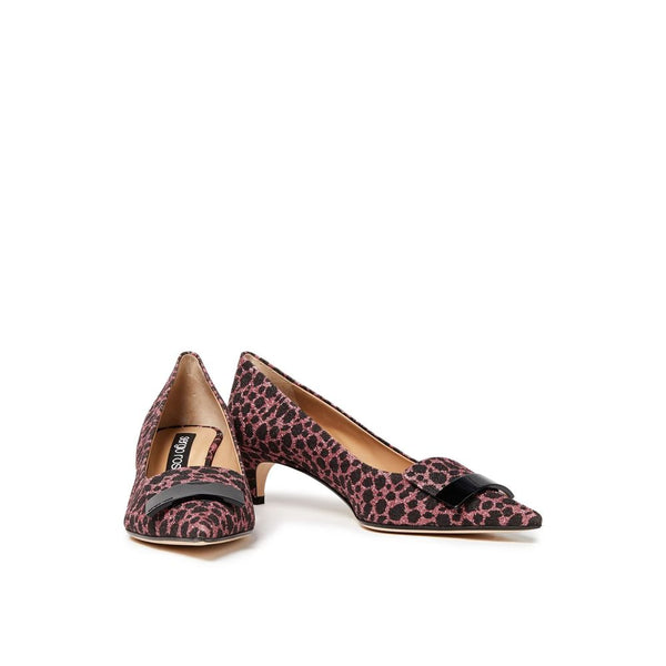 Bunt gemusterte Mid-Heel-Pumps aus Stoff