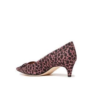 Bunt gemusterte Mid-Heel-Pumps aus Stoff
