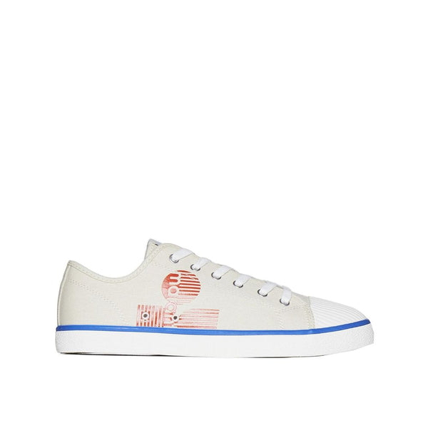 Beige Leinensneaker mit niedrigem Schaft