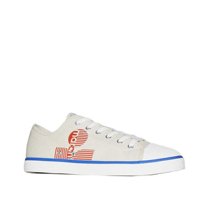 Beige Leinensneaker mit niedrigem Schaft