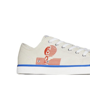 Beige Leinensneaker mit niedrigem Schaft