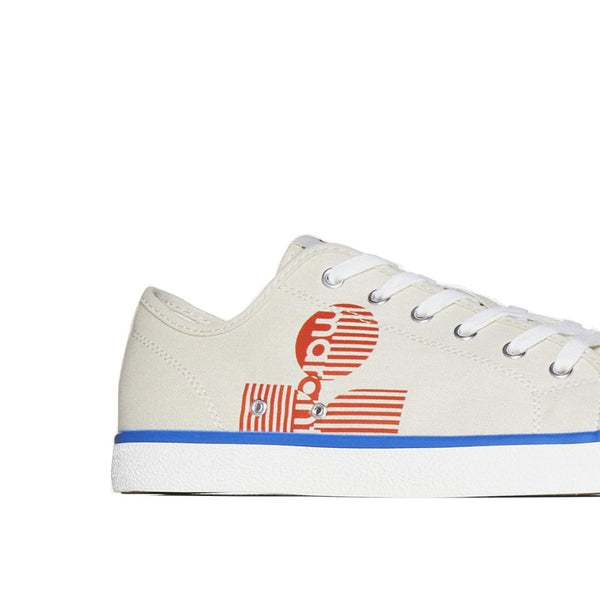 Beige Leinensneaker mit niedrigem Schaft