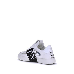 Weiße Gummisohle Sneakers mit niedrigem Schaft