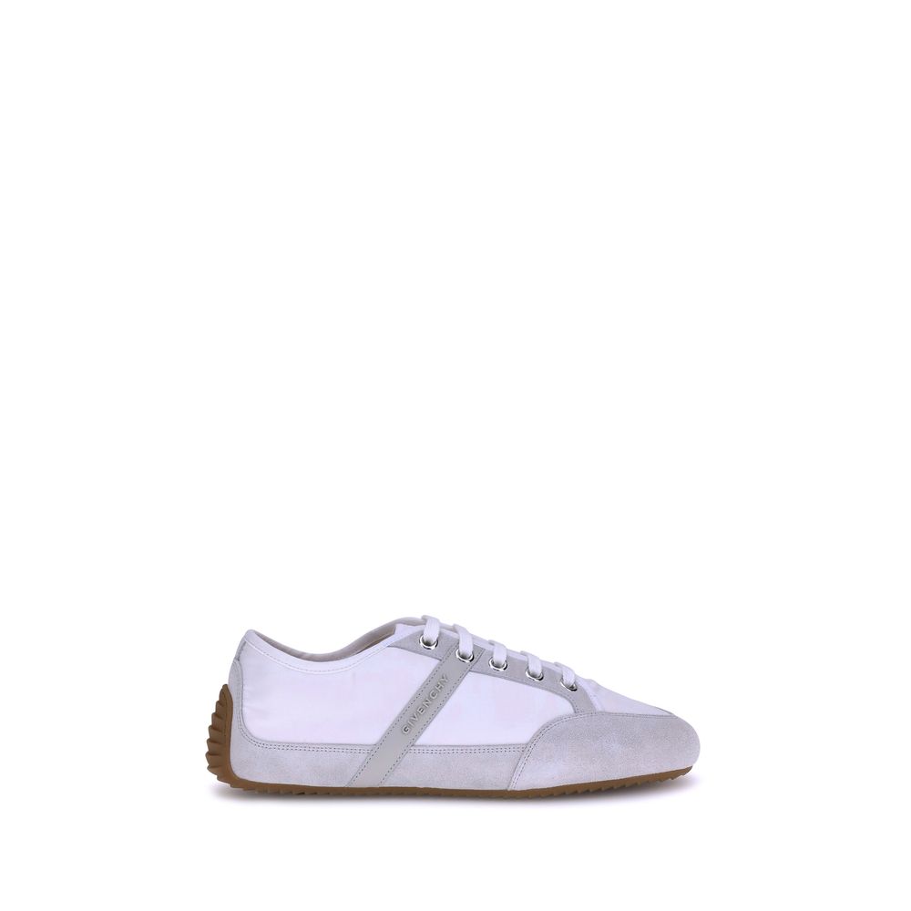 Weiße Gummisohle Sneakers mit niedrigem Schaft
