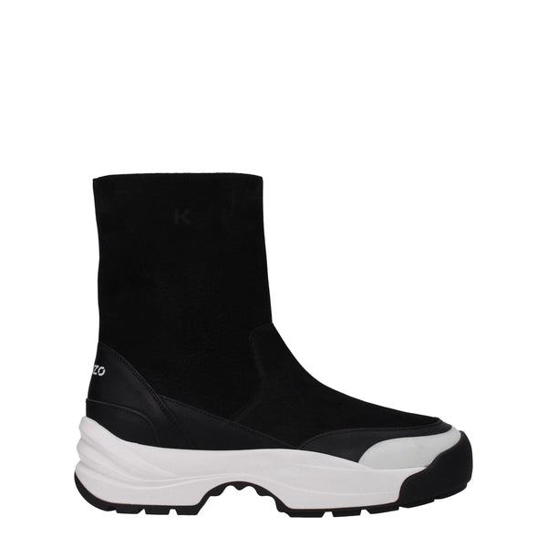 Schwarze Lederstiefeletten