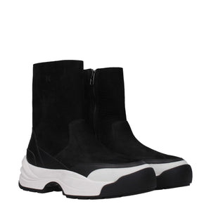 Schwarze Lederstiefeletten
