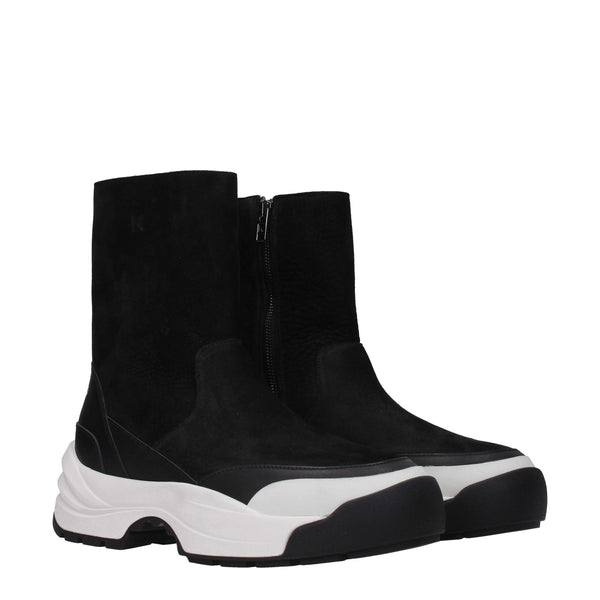 Schwarze Lederstiefeletten