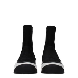Schwarze Lederstiefeletten