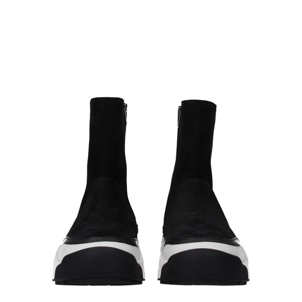 Schwarze Lederstiefeletten