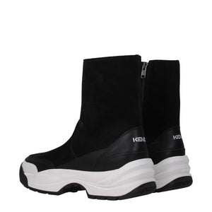 Schwarze Lederstiefeletten