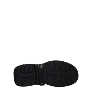 Schwarze Lederstiefeletten