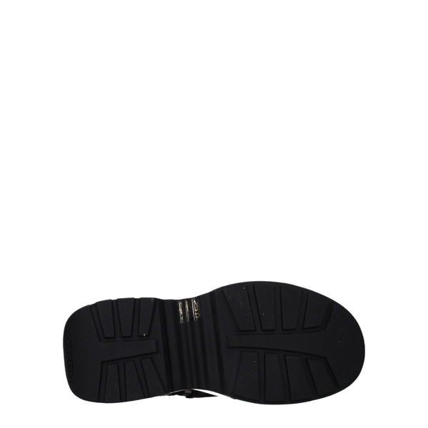 Schwarze Lederstiefeletten
