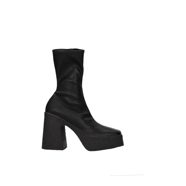 Schwarze Lederstiefeletten