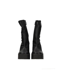 Schwarze Lederstiefeletten