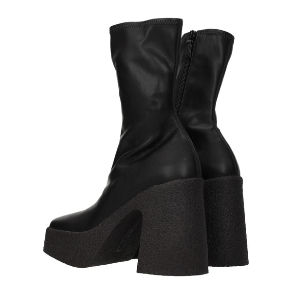Schwarze Lederstiefeletten