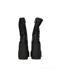 Schwarze Lederstiefeletten