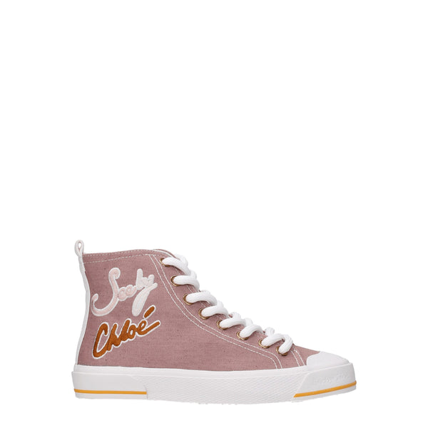 Rosa High-Top Sneaker aus Stoff