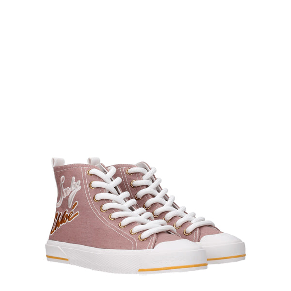 Rosa High-Top Sneaker aus Stoff