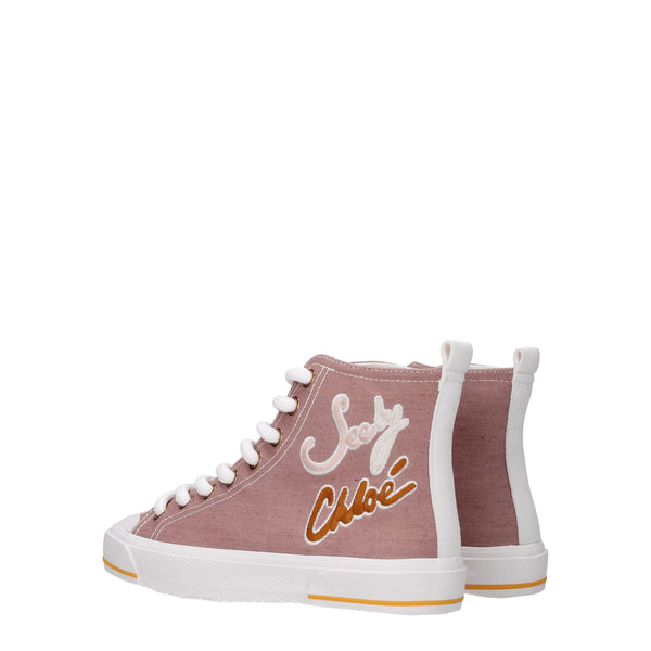 Rosa High-Top Sneaker aus Stoff