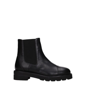 Schwarze Lederstiefeletten