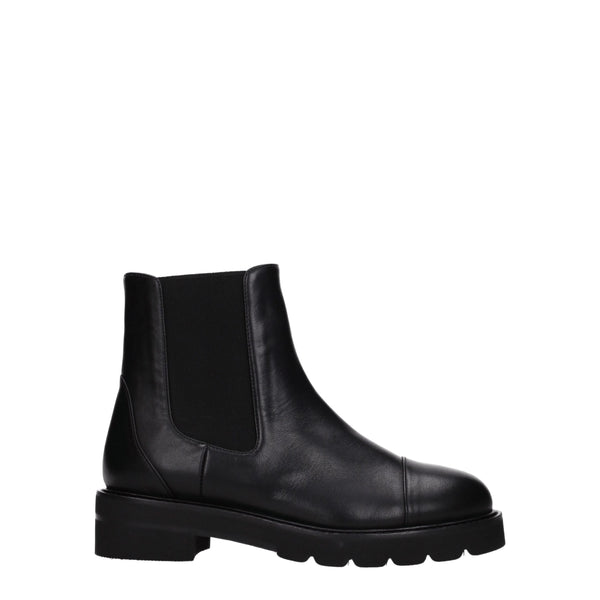 Schwarze Lederstiefeletten