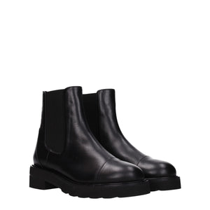 Schwarze Lederstiefeletten
