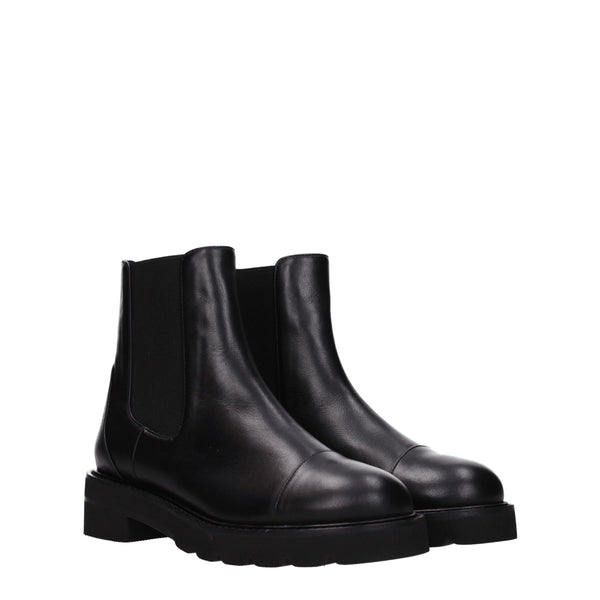 Schwarze Lederstiefeletten