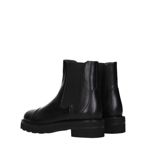 Schwarze Lederstiefeletten