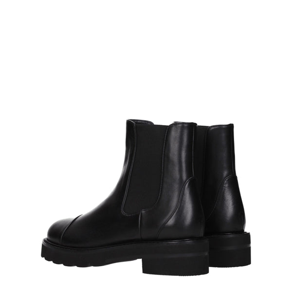 Schwarze Lederstiefeletten
