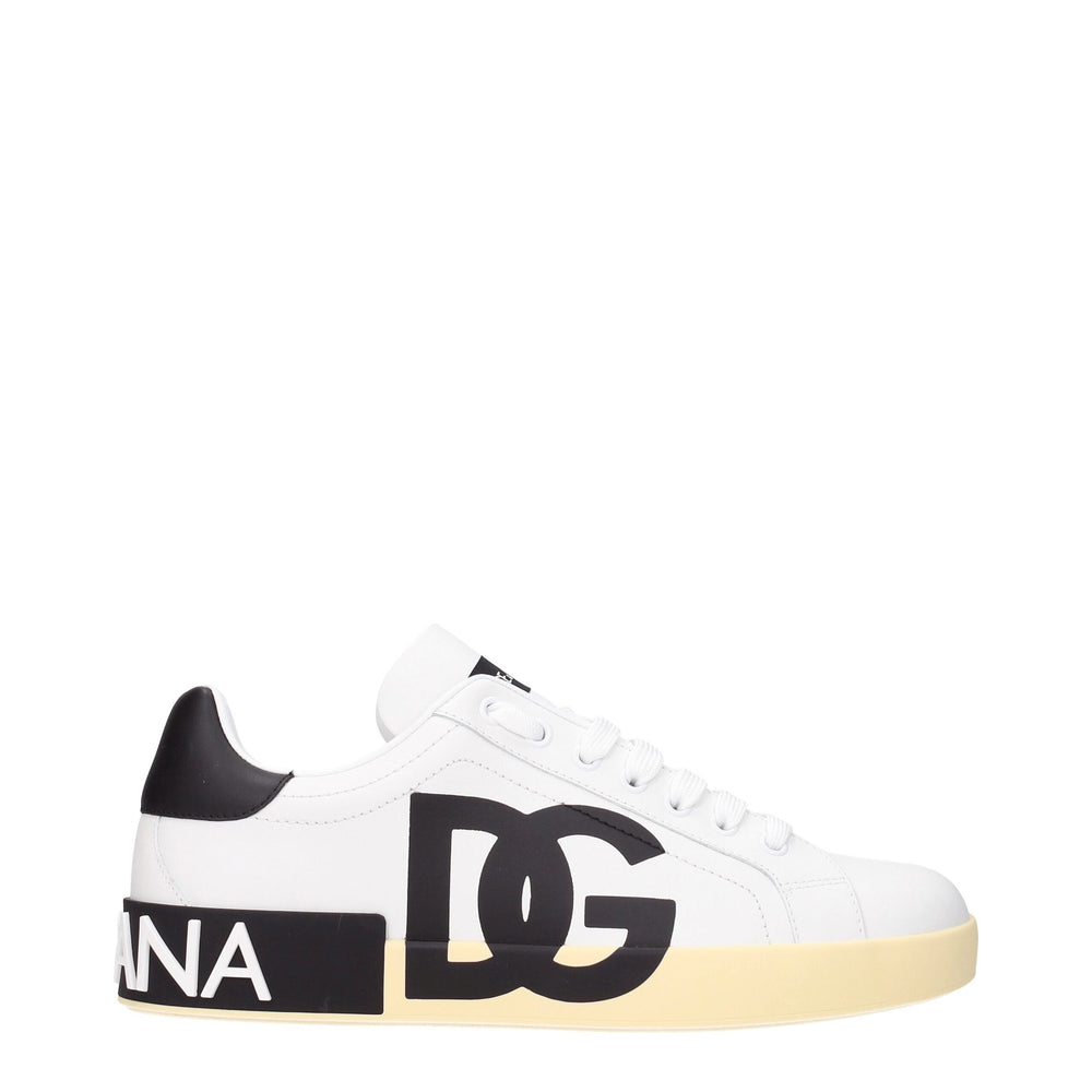 Weiße Leder-Sneaker mit niedrigem Schaft