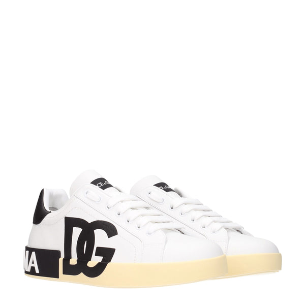 Weiße Leder-Sneaker mit niedrigem Schaft