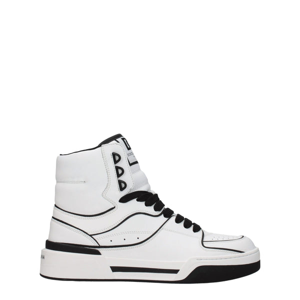 Weiße High-Top-Sneaker aus Leder