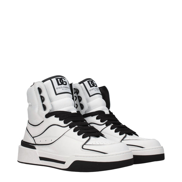 Weiße High-Top-Sneaker aus Leder