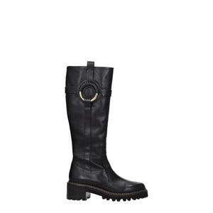 Schwarzes Leder Over The Knee