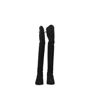 Schwarzes Leder Over The Knee