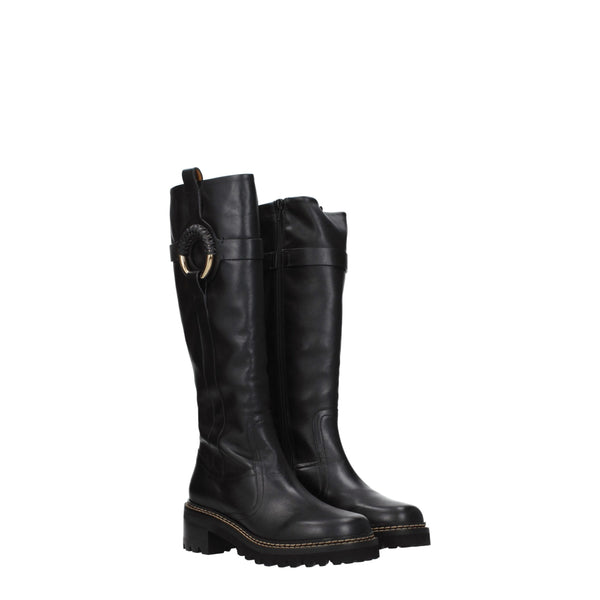 Schwarzes Leder Over The Knee