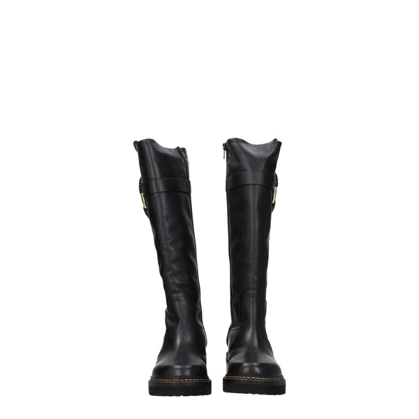 Schwarzes Leder Over The Knee